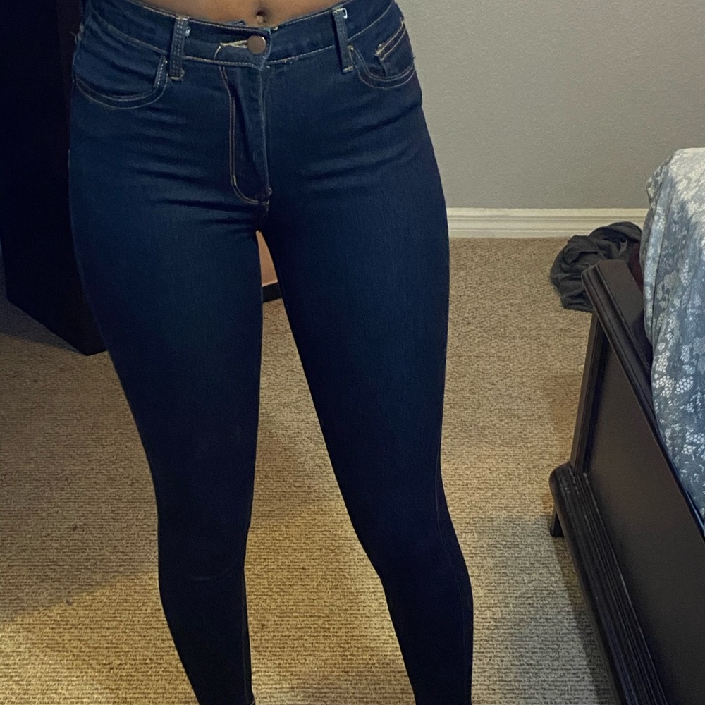 Mid-Rise dark jeans